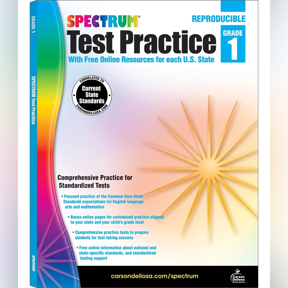 $5 SPECTRUM TEST PRACTICE 1st GRADE. NEW. $5 WHEN BUNDLED WITH 3 OR MORE ITEMS